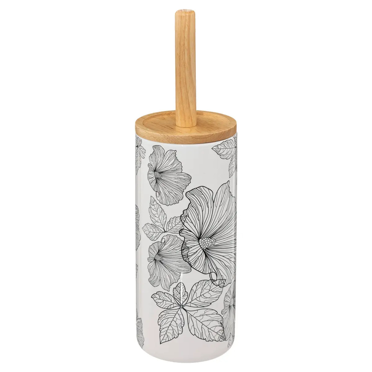 Brosse WC "BlackFlora" noir et blanc