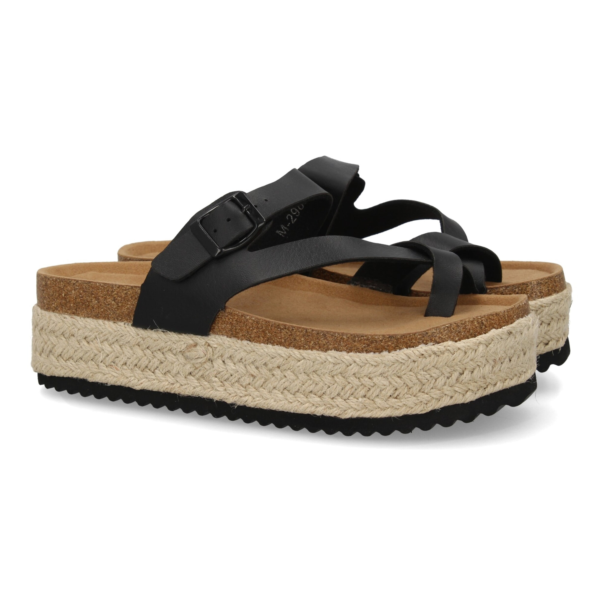 Sandalia plataforma cómoda mujer cierre hebilla