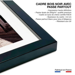 Affiche welcometoportugal Affiche + cadre en bois - Noir