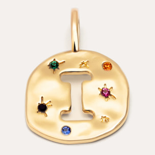 Charm Organic Color Letter Placcato Oro