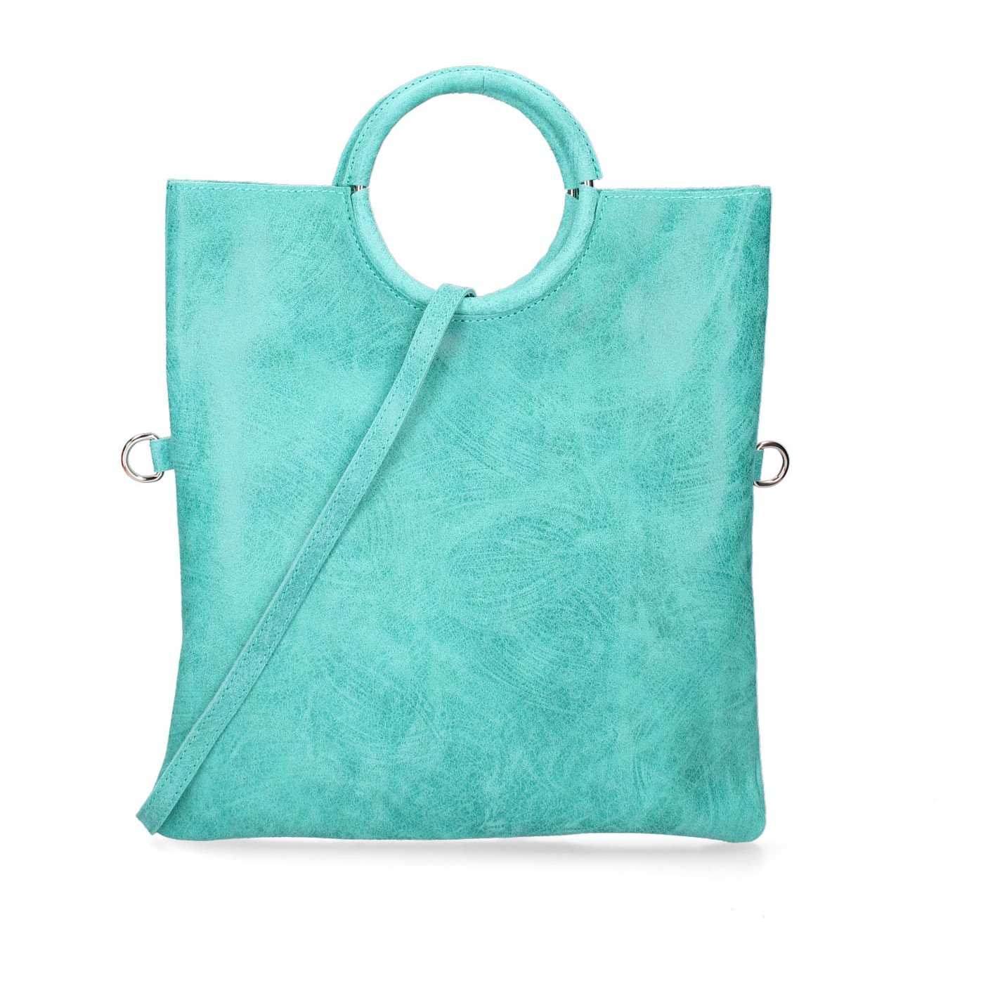 Borsa a mano da donna Made in Italy - Modello Velvet - 100% pelle scamosciata - 29.0 x 30.0 x 1.0 cm