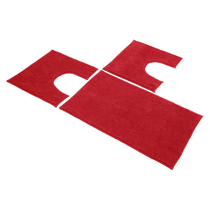 PARURE 3 TAPPETI BAGNO POPPY , TAPPETO: 45x75 cm + 2 GIRO WATER: 45x40 cm