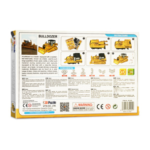 Puzzle 3D Bulldozer - 50 piezas - Tamaño montado: 21 x 11 x 12 cms