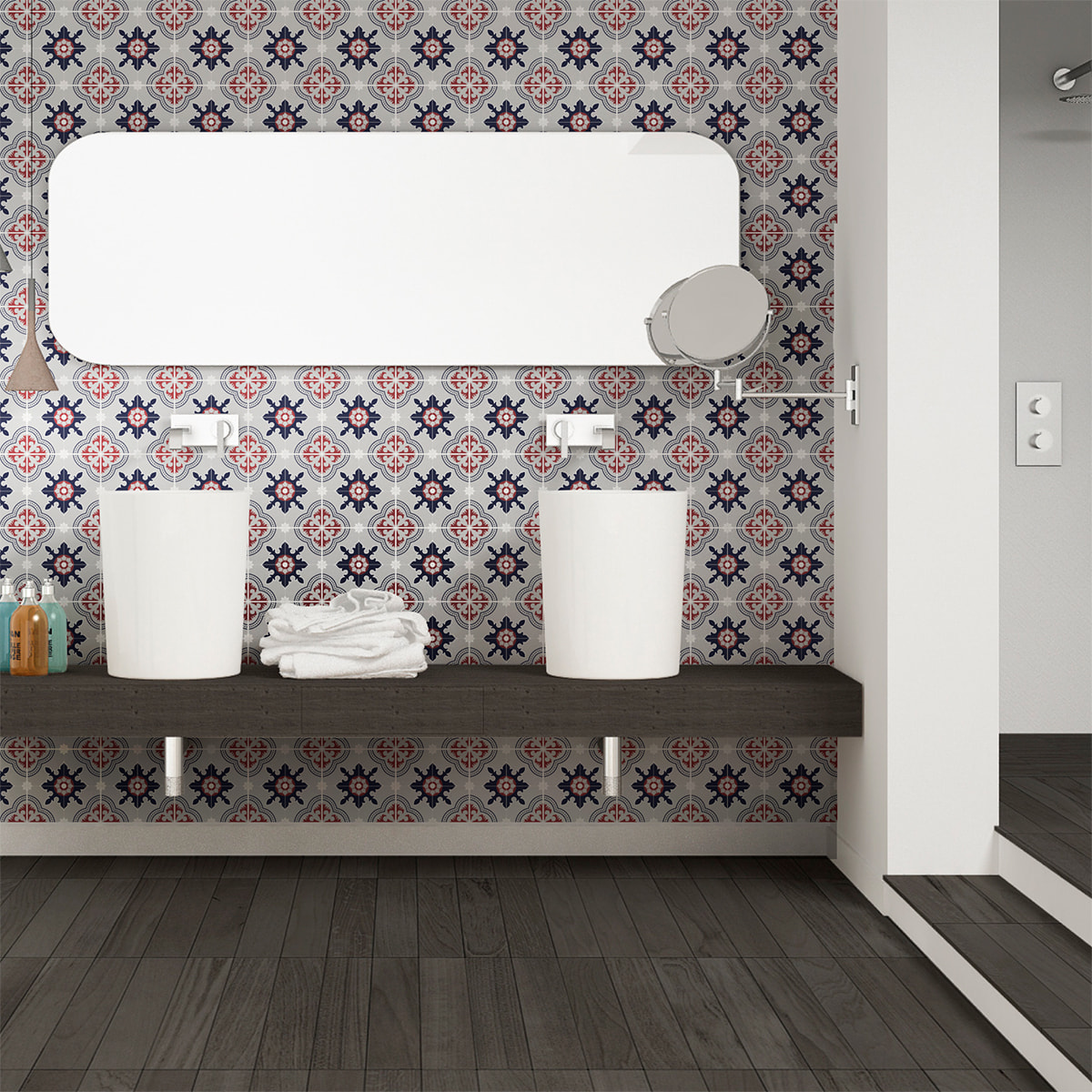 Stickers muraux - Sticker Mural Carrelage adhésif Cuisine Salle de Bain - 60 STICKERS CARRELAGES AZULEJOS ABDERA