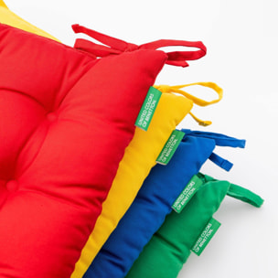 Caja de 12pc cojín para silla de jardín 40x40cm (3 rojos + 3 azules + 3 verdes + 3 amarillos) 250GSM 65%Algodón 35%Poliéster