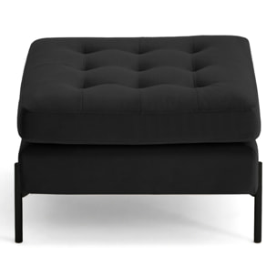 Isaure - pouf en velours - Noir