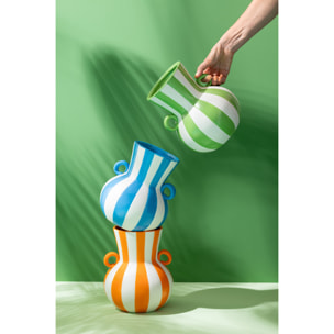 J-Line Vase Ligné - céramique - orange/blanc