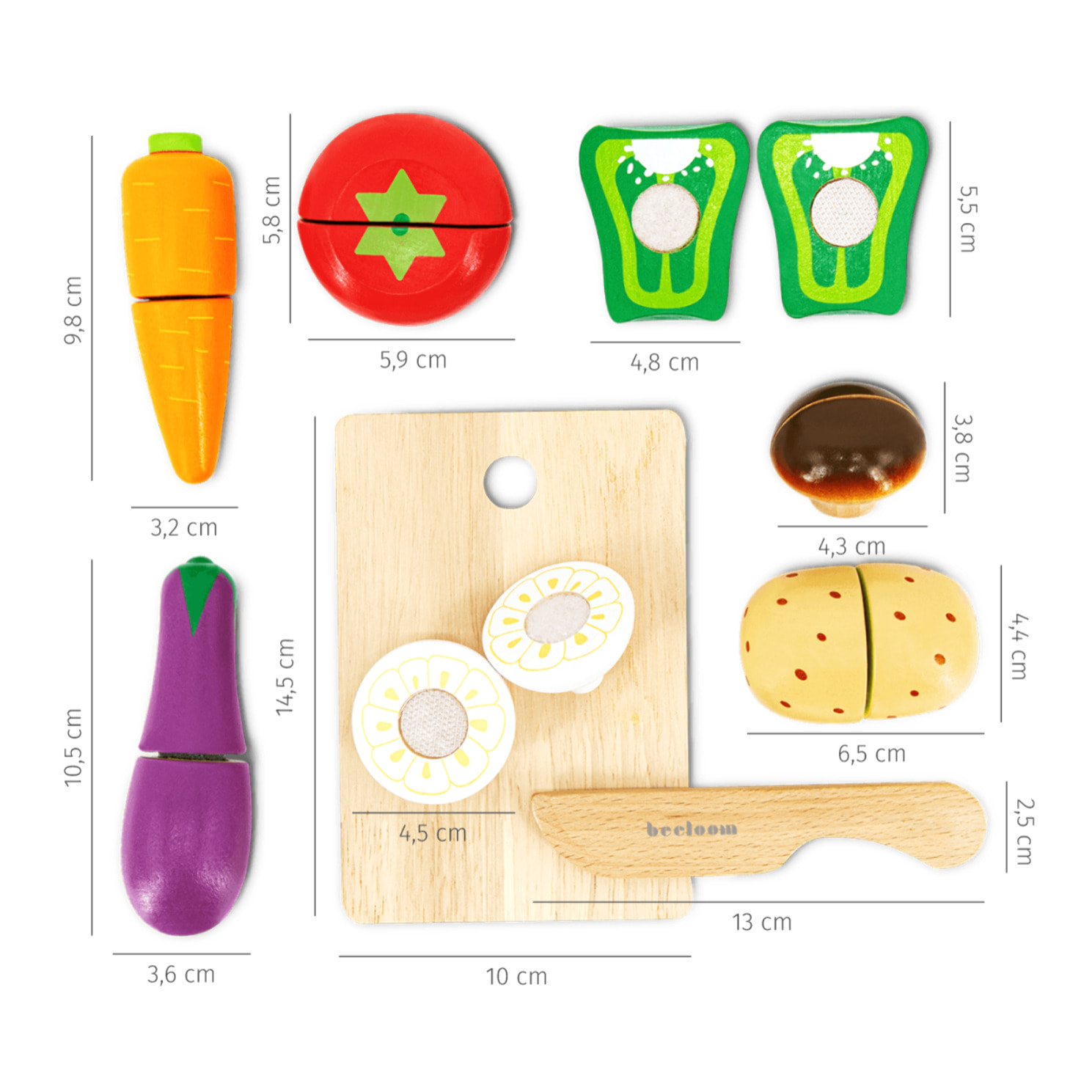 set de verduras VEGGIE TABLE para cortar de madera