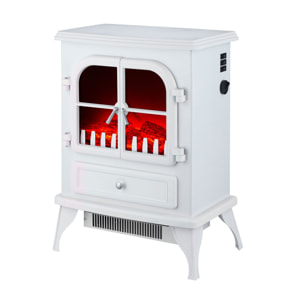 Chimenea Eléctrica 2kW en acero lacado blanco CHE-200 PURLINE