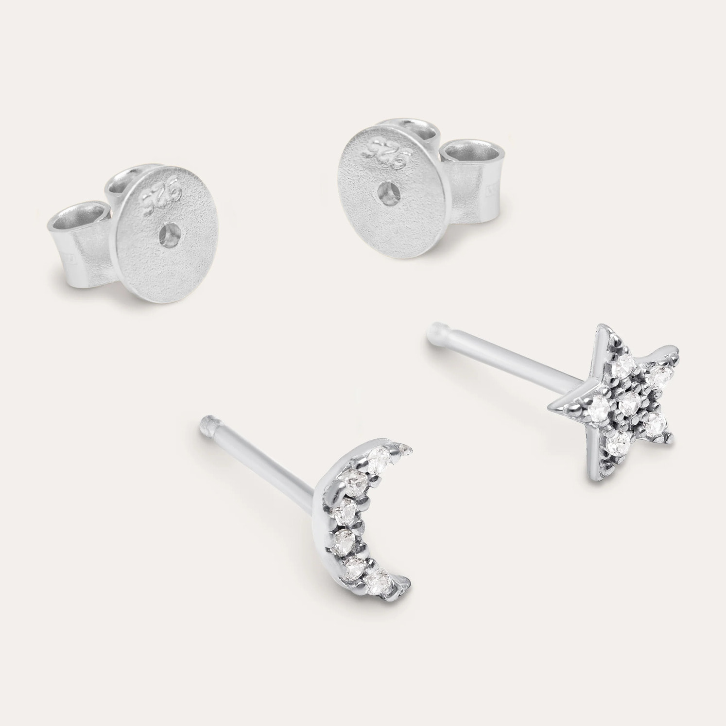 Pendientes Moon & Star Plata