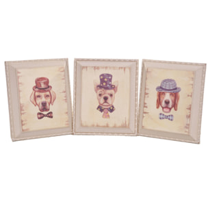 Quadro Cane Con Cappello. Altezza 32 Cm - Pezzi 1 - 27X32X3,5cm - Colore: Incolore - Bianchi Dino - Quadri/Fotografie