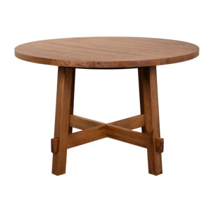 Table à manger Nevile -bois massif d'araucaria-couleur noyer 120 x 78 x 120 cm