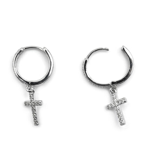Pendientes con Circonita Brillante acabado plata