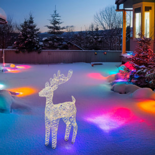 reno luminoso navideño color blanco con 60 luces led 36x14x60cm