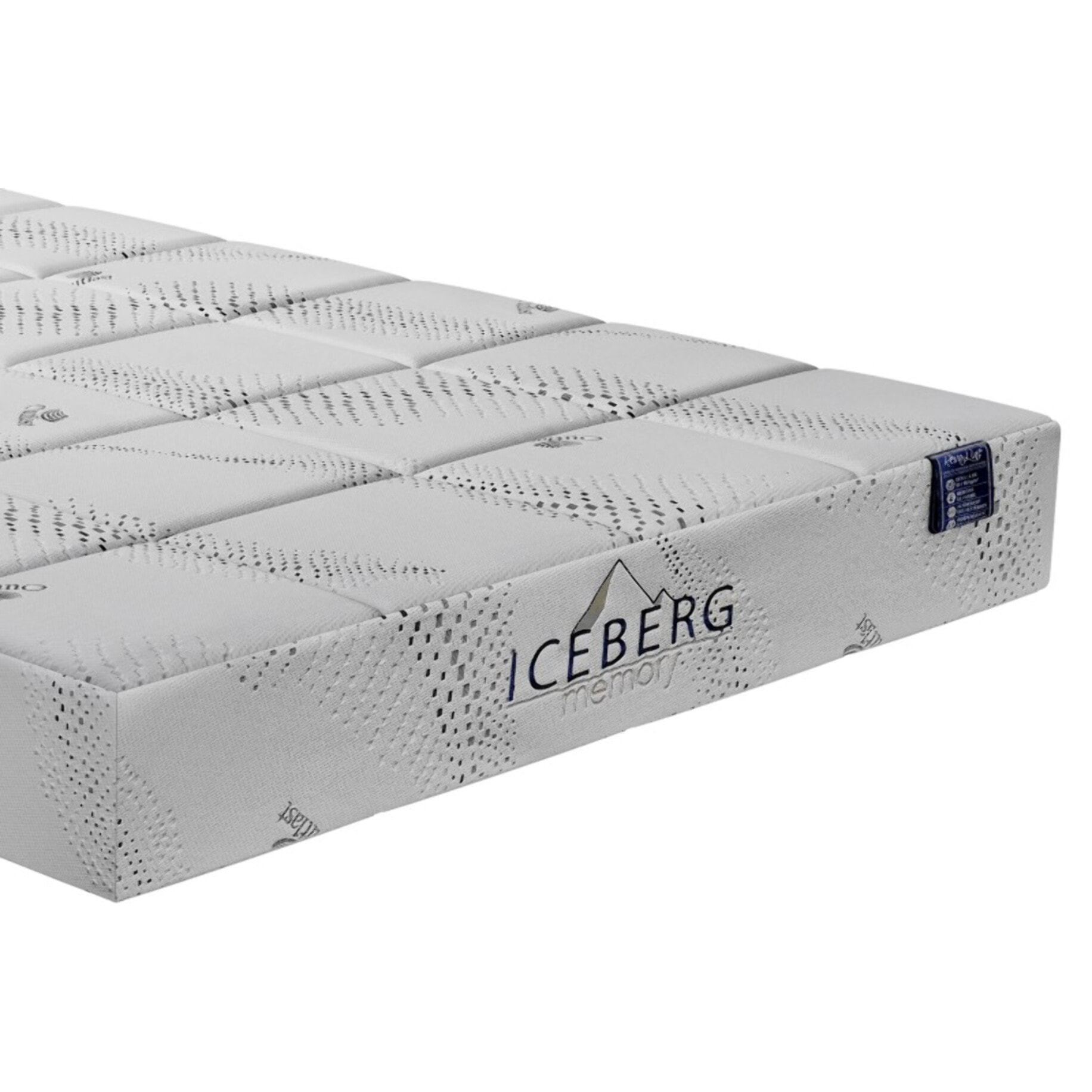 Ensemble Matelas Iceberg - Gamme Luxe Hôtelière - avec son sommier Cancun en similicuir blanc