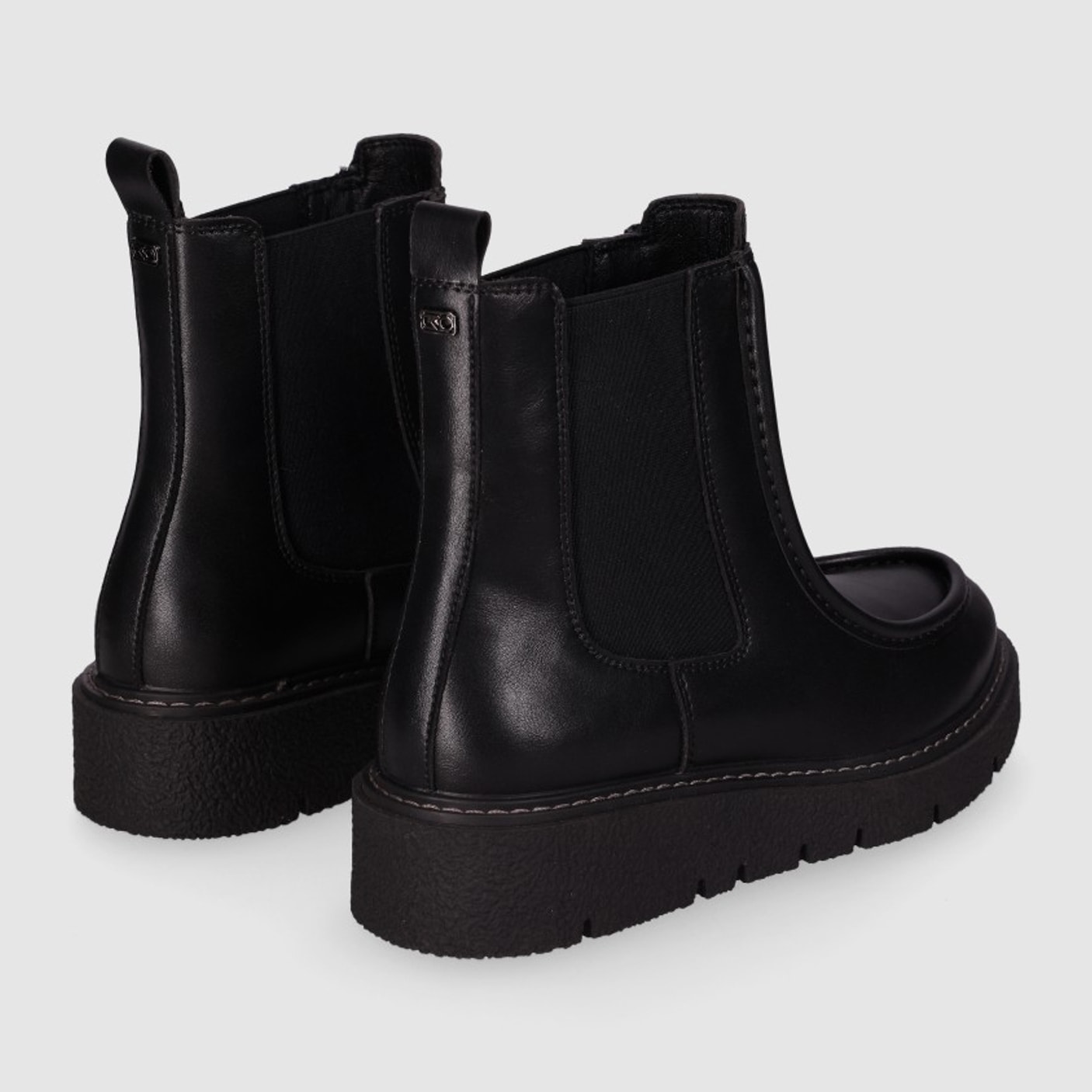 Botines de Piel - Negro - Tacón: Bajo