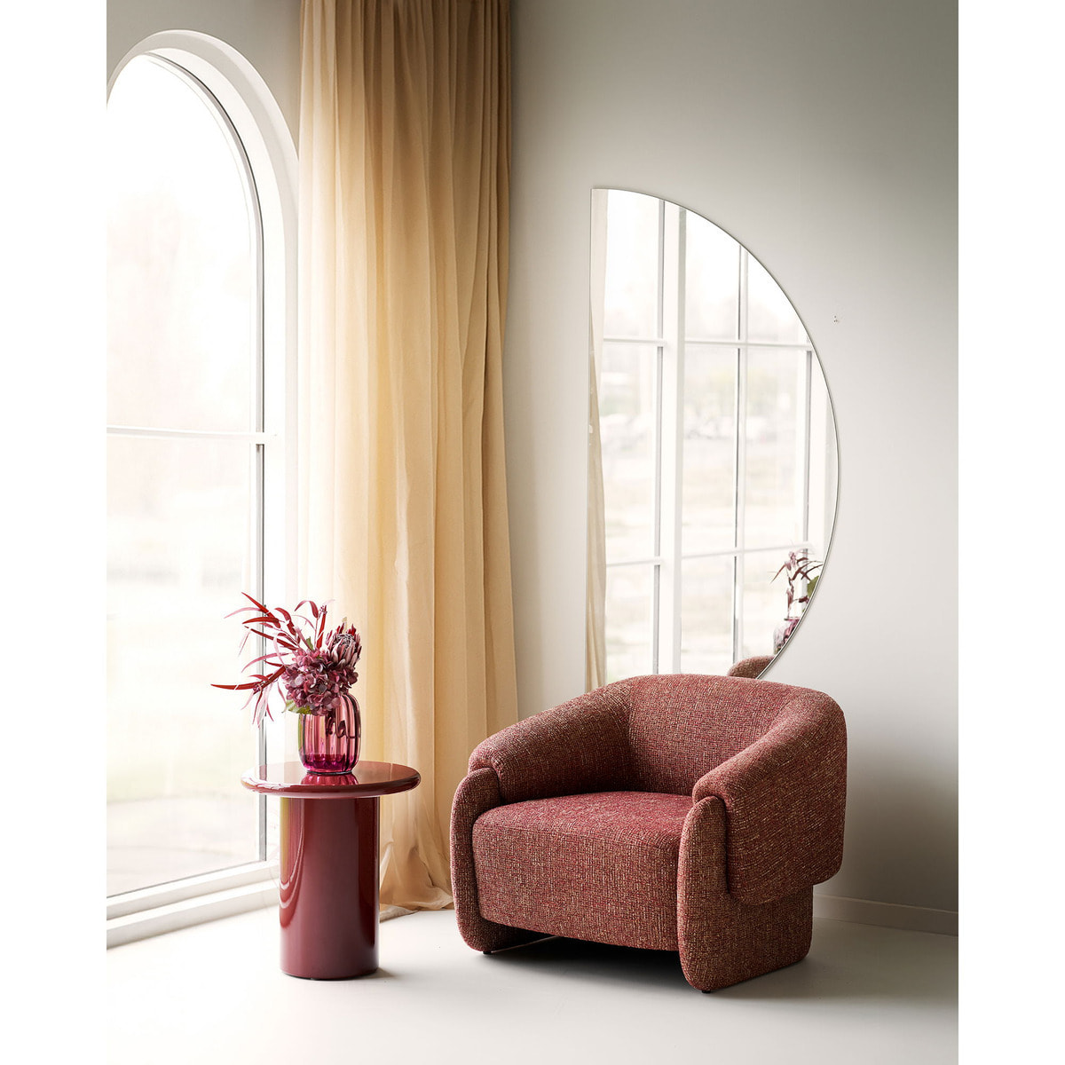 Tavolino d'appoggio Otago bordeaux ø45×50 cm