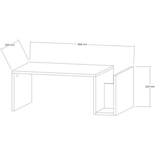 Table basse rectangulaire 2 niches - NERIS