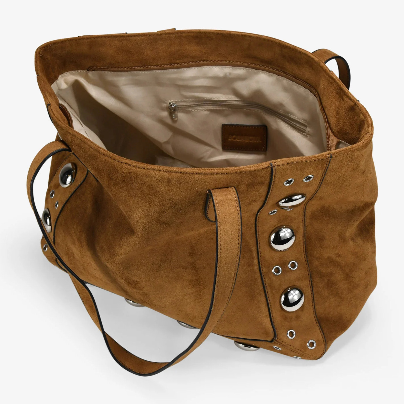 Bolso de hombro cuero con tachuelas