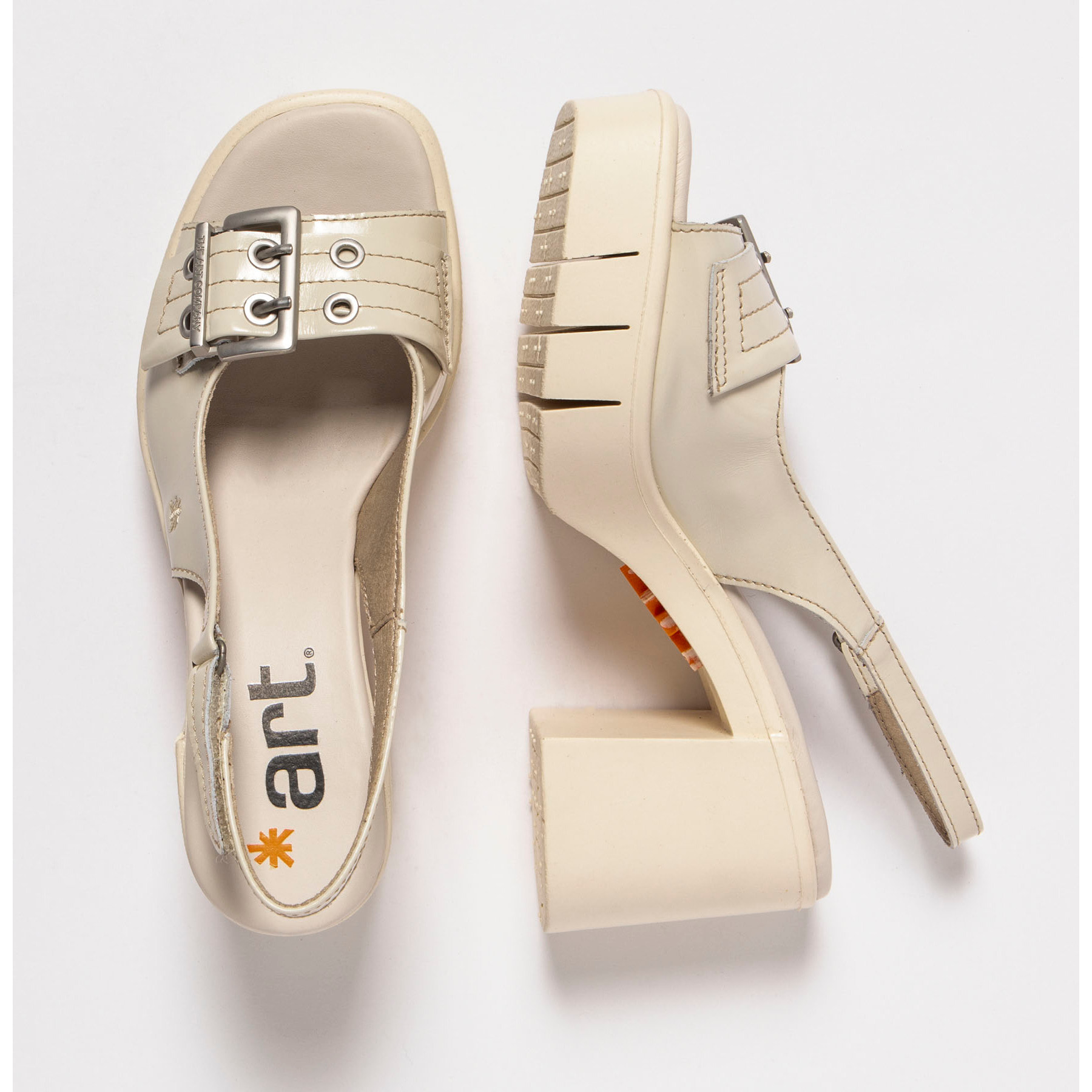 Sandalias con tacón 1994 SHINNY CREAM/ EIVISSA color Cream