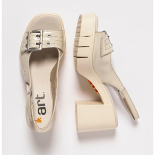 Sandalias con tacón 1994 SHINNY CREAM/ EIVISSA color Cream