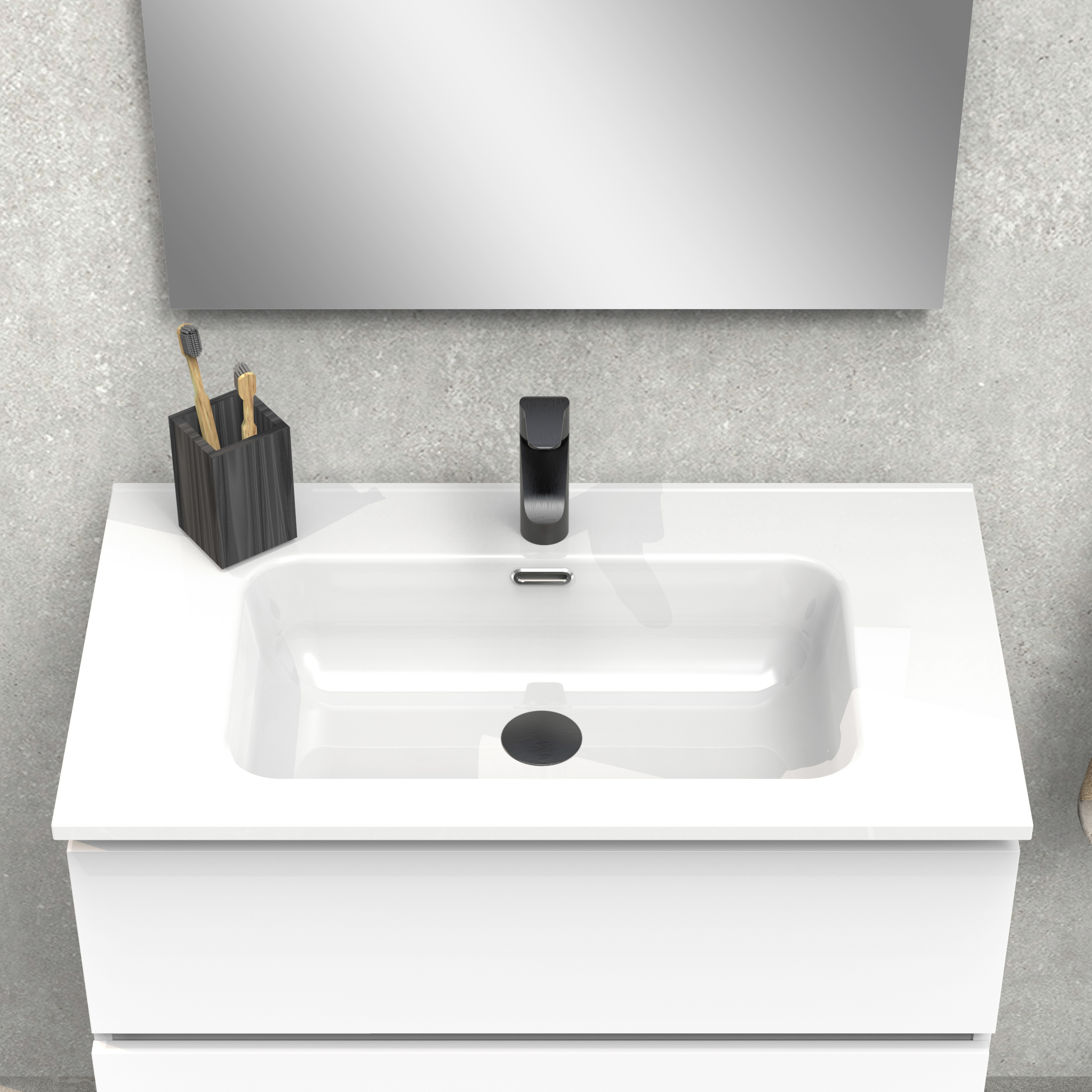 Conjunto de baño IRONA 3C, 80cm, incluye lavabo y espejo