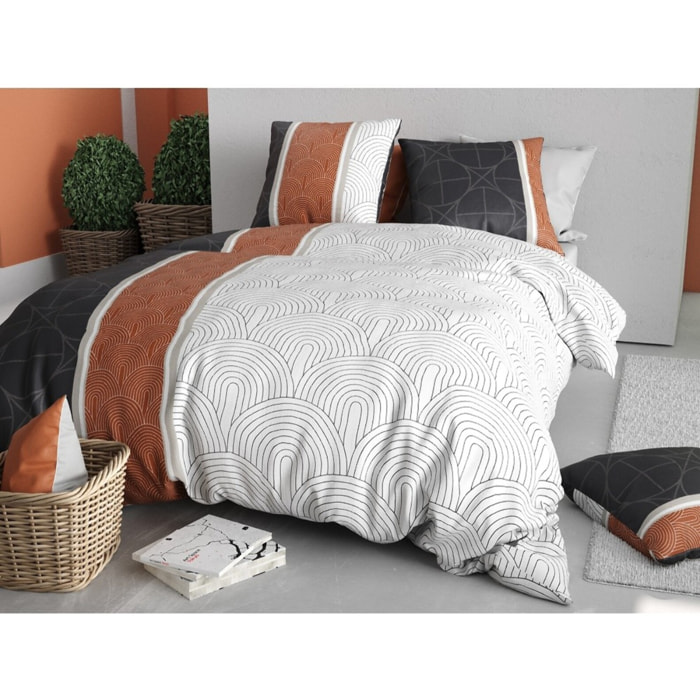 Parure housse de couette imprimée + 2 taies Equinoxe