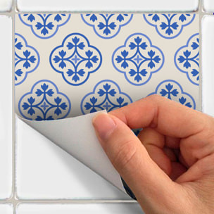 Stickers muraux - Sticker Mural Carrelage adhésif Cuisine Salle de Bain - 16 STICKERS CARRELAGES AZULEJOS ORNEMENTS TRADITIONNELS