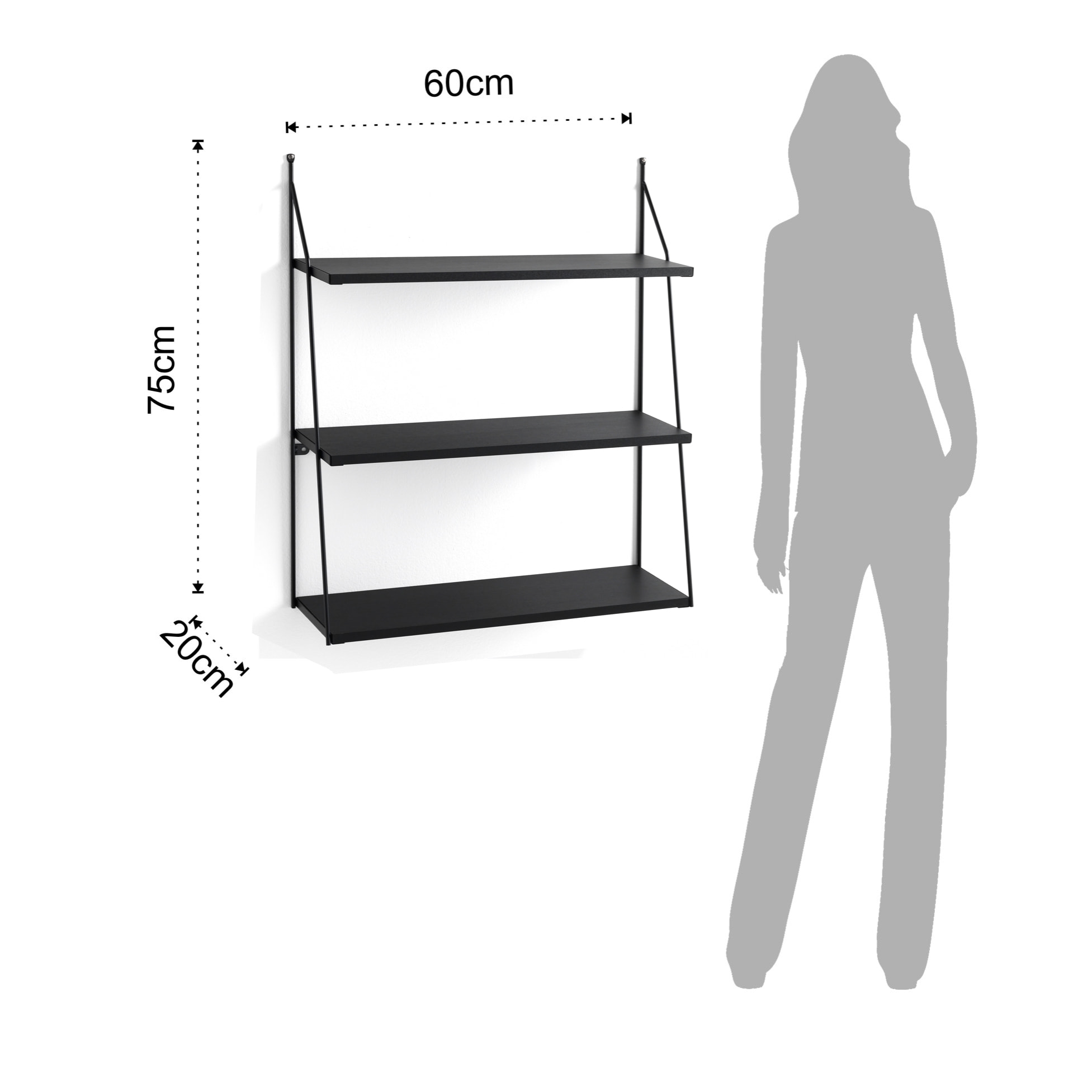 Tomasucci Étagère murale FAST BIG BLACK 2 Noir