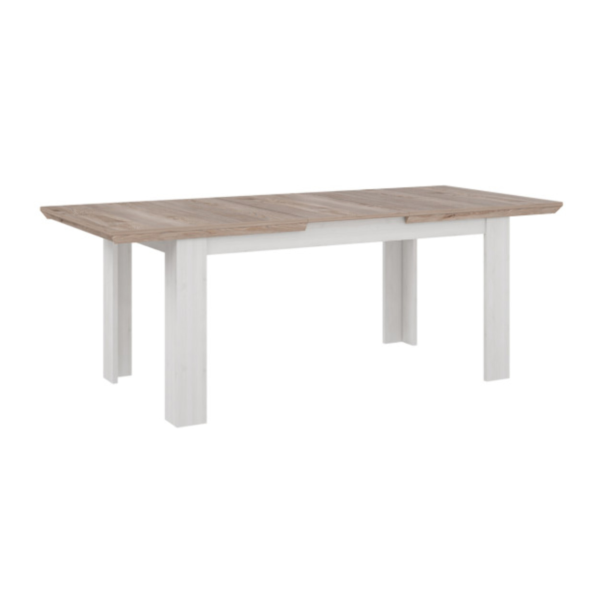 Table de repas extensible 160/206cm en bois effet chêne blanchi - ILONA