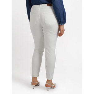 Fiorella Rubino - Pantalón pitillo bordado - Blanco