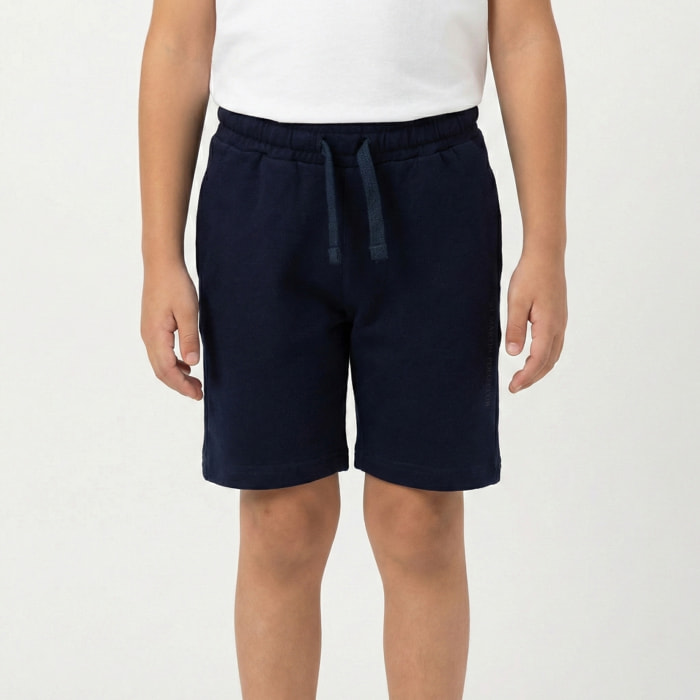 Bermuda felpa con logo stampato french terry