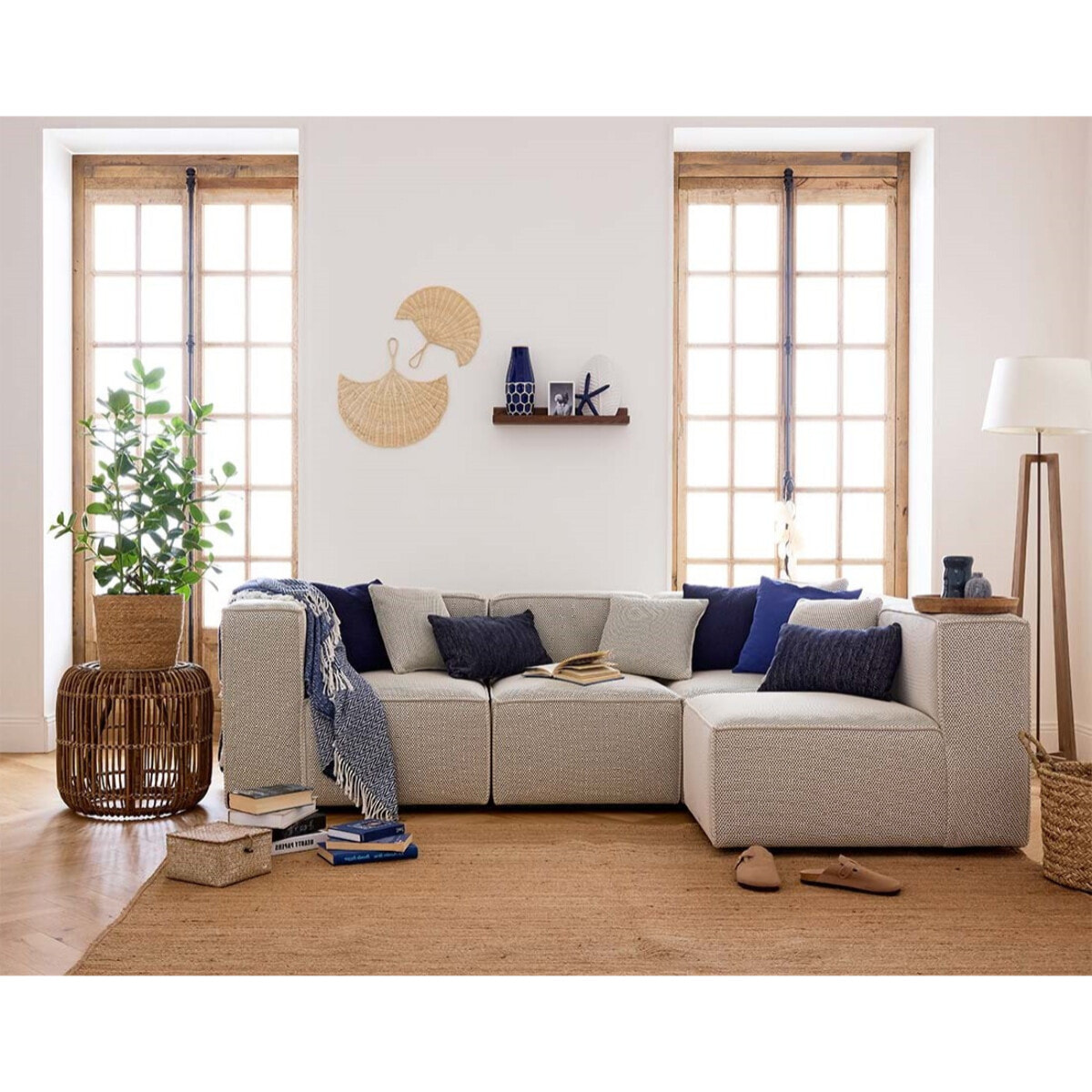 Arty - module d'assise sans accoudoirs - en tissu mailles 3D - Beige