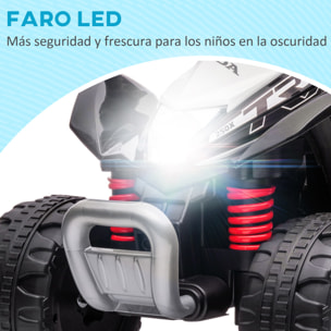 Quad Eléctrico para Niños de 18-36 Meses Vehículo Eléctrico a Batería 6V Infantil con Faros LED Bocina Velocidad de 2,8 km/h y Avance 65,5x38,5x43,5 cm Negro