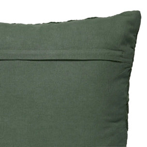Coussin motif jacquard "Lehto" coton vert tilleul 50x50cm