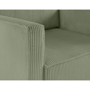 Charlie - fauteuil - pieds hauts - en velours côtelé - Vert sauge