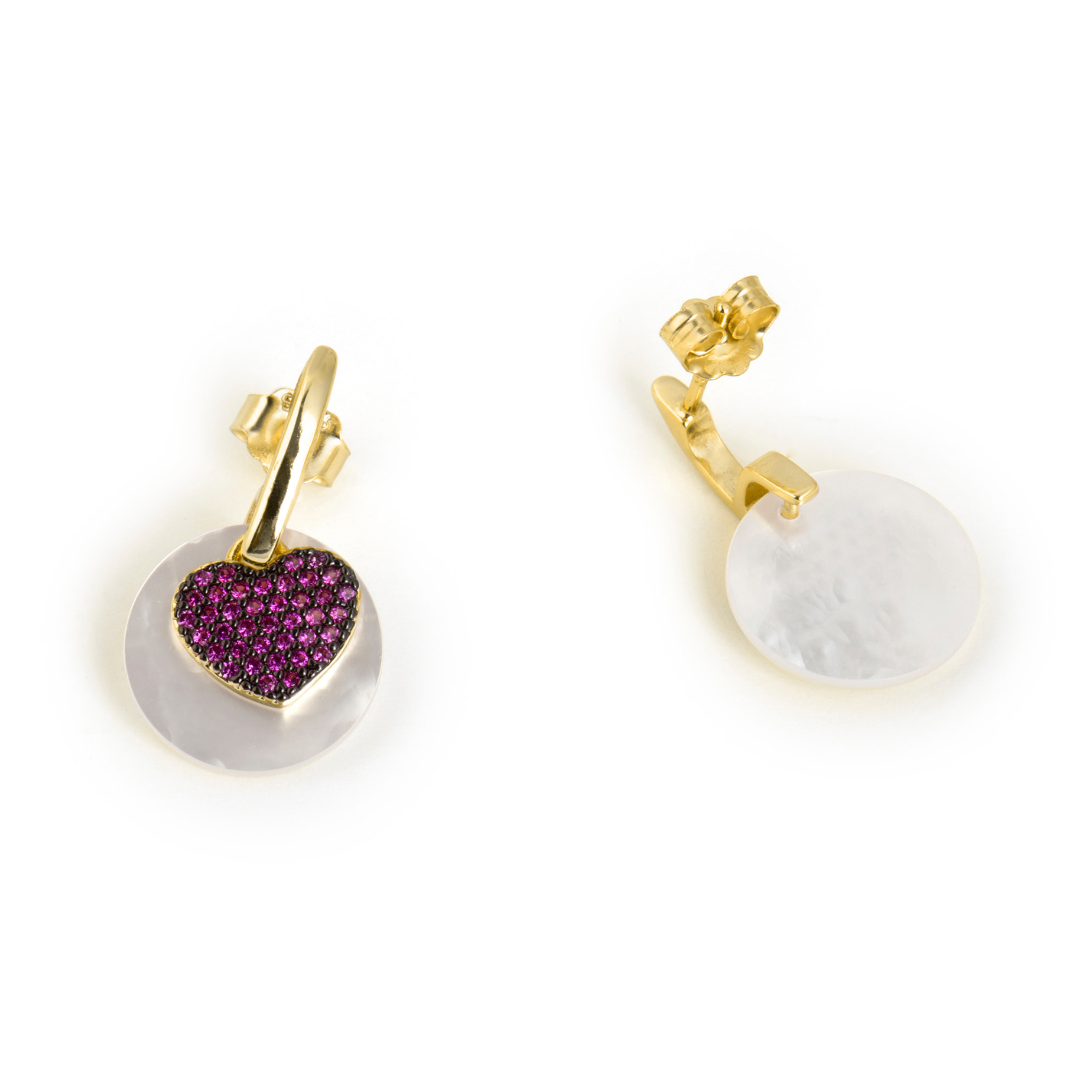 Pendientes Heart acabado oro amarillo 18k