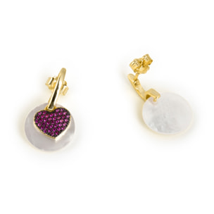Pendientes Heart acabado oro amarillo 18k