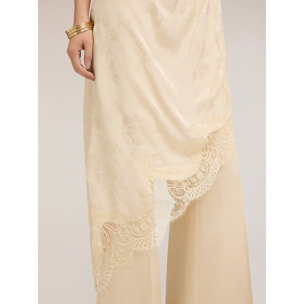 Motivi - Vestito asimmetrico in raso con drappeggio - Beige