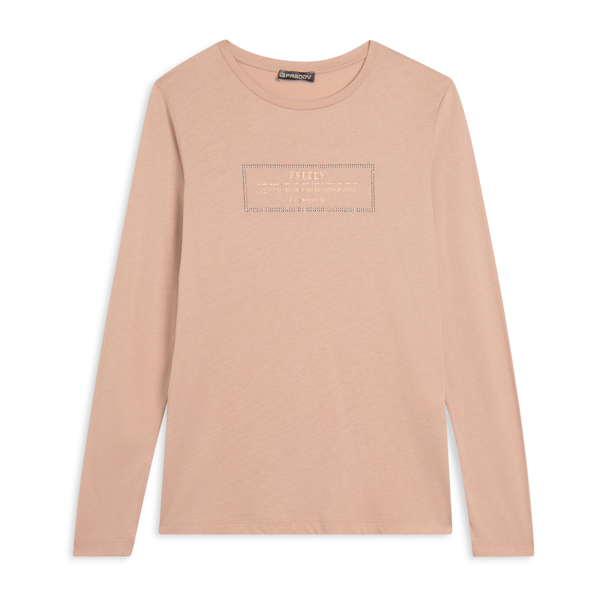 T-shirt donna lunga con spacchi e grafica brillante