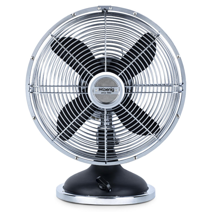 Ventilador En Metal, 3 Velocidades, 4 Aspas, Diseño Retro.