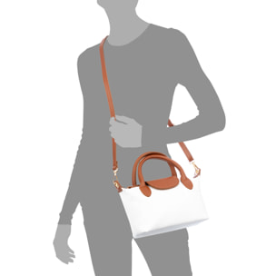 Aurano bolso bandolera tipo Tote mujer. Piel auténtica Dollaro bitono.