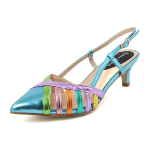 Slingback Donna colore Blu-Altezza tacco:6cm