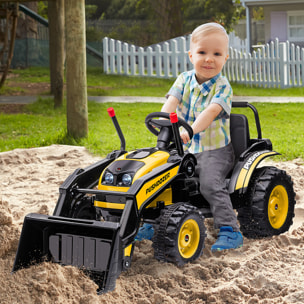 Tractor Excavadora Eléctrico Infantil +3 Años a Batería Música y Luces Amarillo