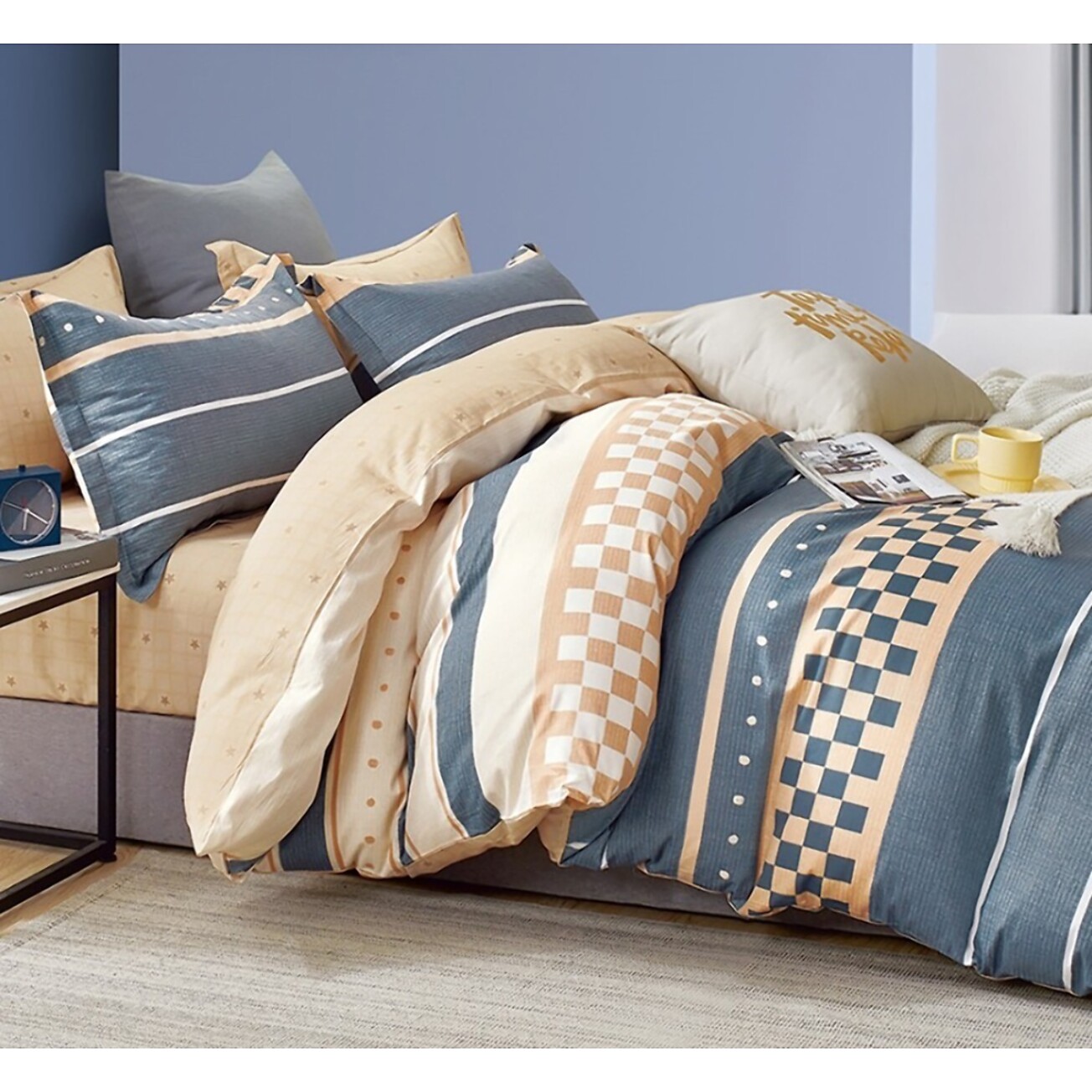 Parure housse de couette 100% percale de coton - Rayvan