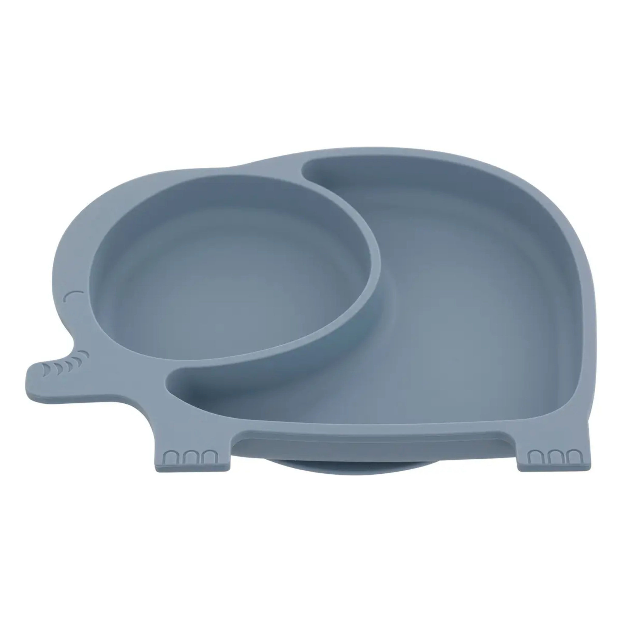 Set repas 4 pièces éléphant Yum silicone bleu gris