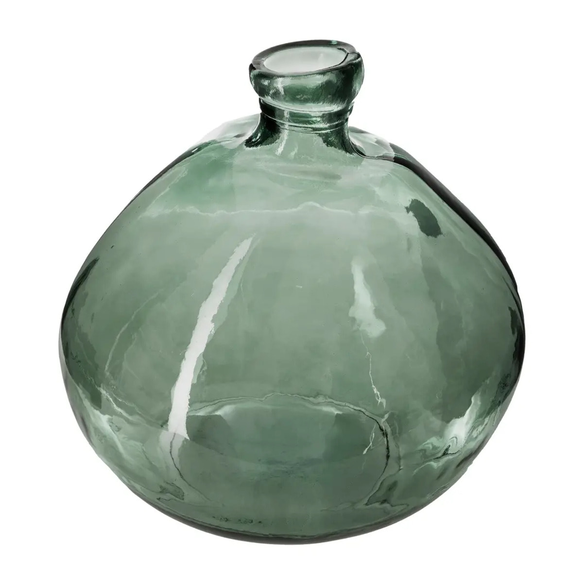 Vase "Dame Jeanne" - verre recyclé - vert kaki D33 cm