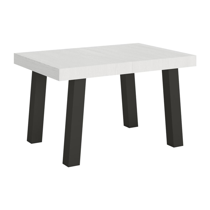 Table extensible 90x130/390 cm Bridge Frêne Blanc cadre Anthracite