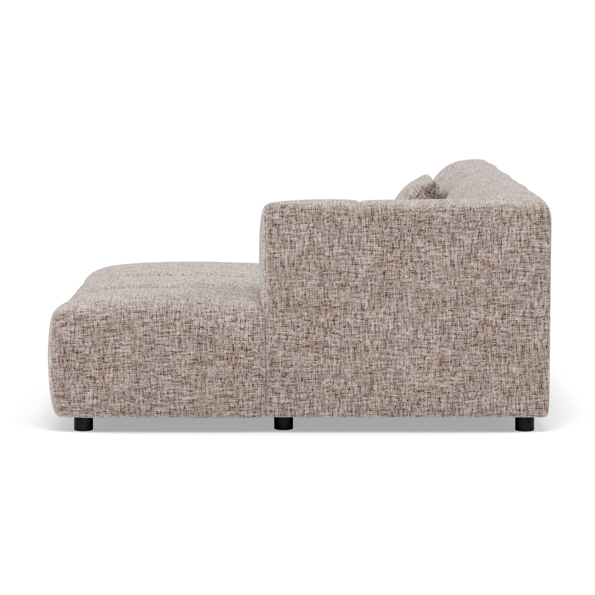 Curtis - canapé d'angle droit 4 places sans accoudoir en tissu texturé - Taupe
