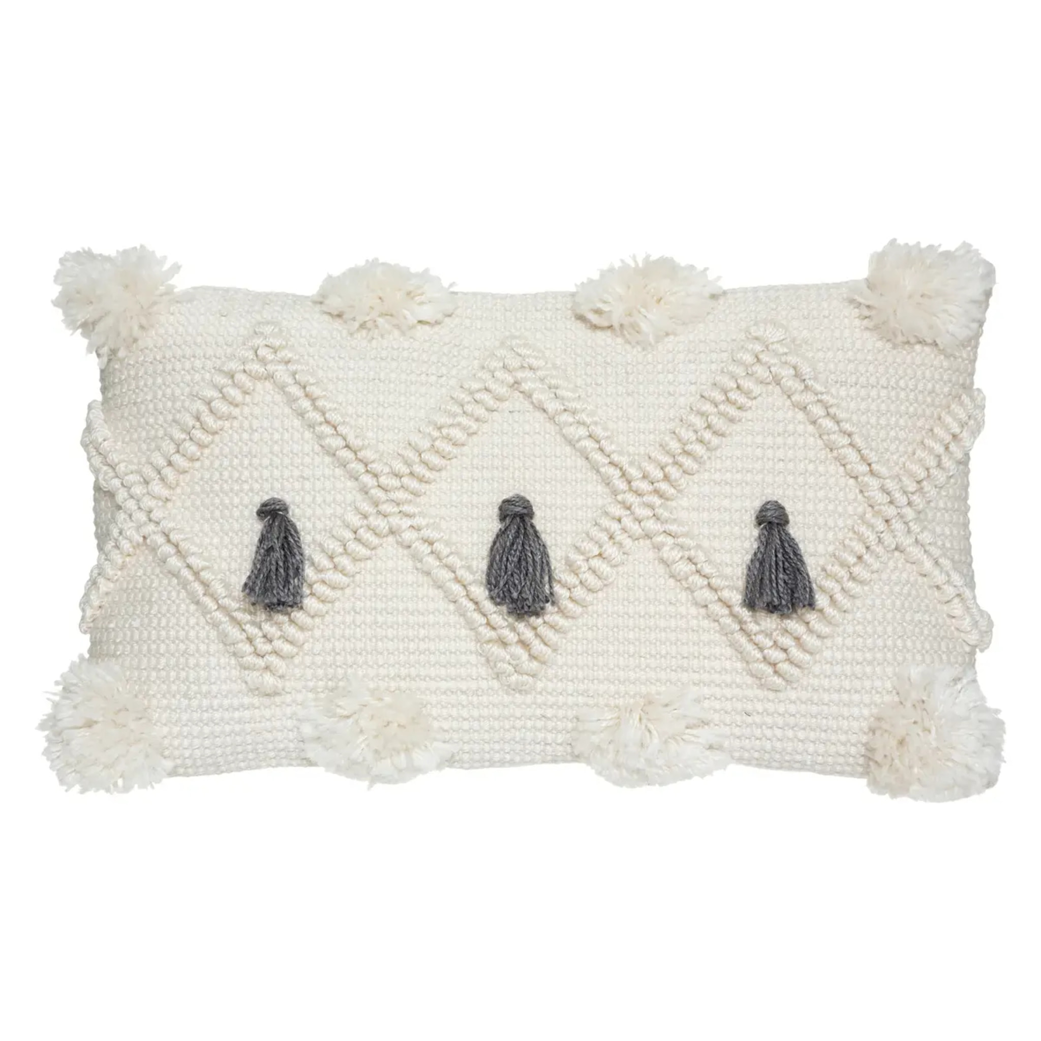 Coussin "R.O.W." blanc ivoire 30x50cm